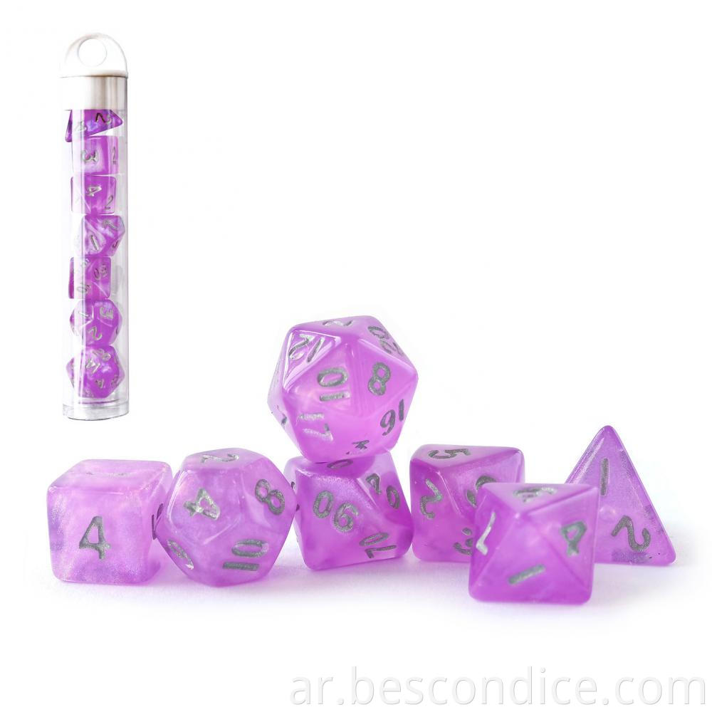 10mm Mini Dnd Dice Set Purple Moonstone 3